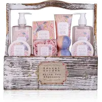 Accentra Coffret cadeau présenté dans un panier en bois « Secret Garden » (Set soin du corps)