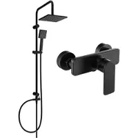 Mexen Tord ensemble de douche en saillie avec pommeau de douche et robinet de douche Cetus, noir - 744340200-70