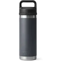 Yeti Rambler Bottle 18oz Chug Cap, Charcoal Grey, bouteille isotherme avec bouchon large, 532 ml