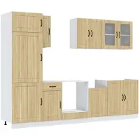 vidaXL Ensemble de 8 armoires de cuisine Lucca Chêne Sonoma Matériau dérivé du bois