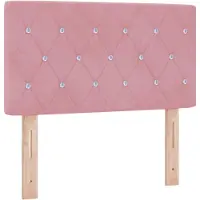 vidaXL Tête de lit avec bandes lumineuses LED et tête de lit rose 80 cm en velours