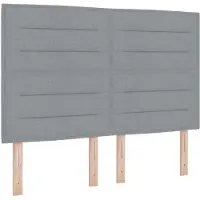 vidaXL Tête de lit LED avec bandes lumineuses LED Gris clair 144 cm Tissu