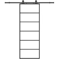 vidaXL Porte coulissante avec ferrure noire 76x205 cm verre ESG
