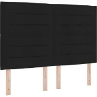 vidaXL LED Lit Boxspring avec matelas noir 140 x 200 cm Tissu