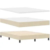 vidaXL Lit boxspring avec tête de lit Crème 140 x 190 cm Tissu