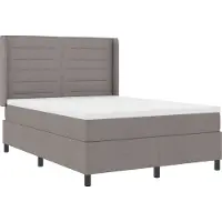 vidaXL LED Lit Boxspring avec matelas Taupe 140 x 190 cm Tissu