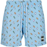 Urban Classics Shorts de bain bleu clair / jaune / blanc