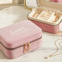 Yoursurprise Boîte à bijoux personnalisée prénom - Rectangulaire - Rose