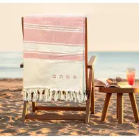 Yoursurprise Serviette hammam personnalisée - Rose - 210 x 203 cm