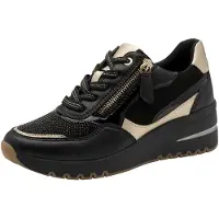Marco Tozzi Baskets basses or / noir