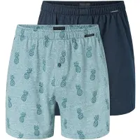 Schiesser Boxers ' Basic ' bleu marine / turquoise