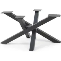 En.casa Piètement de table « Umala » 80 x 49 x 43 cm Pieds de table pour table d'appoint Table basse Acier Noir
