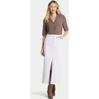 Nydj Jupe Longue Taille Haute avec Fente Centrale à l'Avant | Optic White