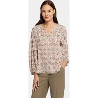 Nydj Paulina Peasant Blouse Imprimé Graphique | Georgios Geo