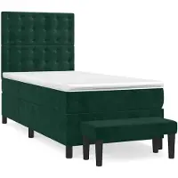 vidaXL Lit boxspring avec matelas vert foncé 80x200 cm velours