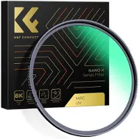 K&F Concept Filtre de protection MCUV 105MM avec 28 couches vertes multicouches HD Waterproof Scratch Resistant (105 mm, Filtre UV), Filtre photo, Multicolore