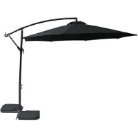 Hortensus Parasol suspendu élégant 270 cm en noir - Parasol flottant de luxe pour table ou salon