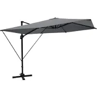 LifeGoods Parasol - 300x300 cm - inclinable - 7 supports - imperméable - avec housse - Anthracite