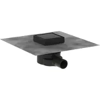 Hansgrohe HG Avaloir ponctuel RainDrain Point set complet 100x100mm noir mat (100 mm)