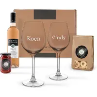 Yoursurprise Coffret apéro rosé avec verres personnalisés