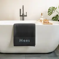 Yoursurprise Serviette de bain brodée - Noire
