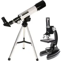 Byomic Ensemble de microscope et téléscope pour débutants dans une mallette