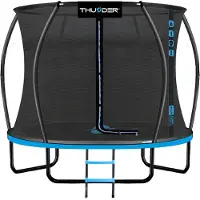 Thunder Trampoline de jardin Ultra 305 cm 10 ft filet intérieur 150 kg Bleu Noir