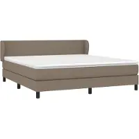 vidaXL Lit boxspring avec matelas Taupe 160x200 cm Tissu