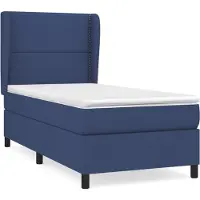 vidaXL Lit boxspring avec matelas bleu 90x190 cm Tissu