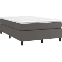 vidaXL Lit boxspring avec matelas Gris 120x190 cm Similicuir