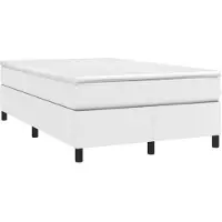 DKD Home Decor Lit Boxspring avec matelas Blanc 120x190 cm Similicuir