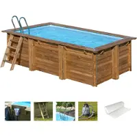 Gre Sunbay Marbella 2 420x270x117 Cm Above-ground Wooden Pool Bleu 8.600 Liters
