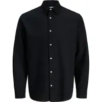 Jack & Jones Breeze Linen Plus Size Long Sleeve Shirt Noir 3XL / Regular Homme