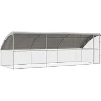 vidaXL Cage à poules, 3 pièces, argent, 600 x 200 x 200 cm, acier galvanisé