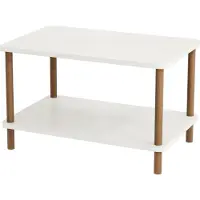 En.casa Table basse Jelling Table de salon rectangulaire Table basse 43 x 70 x 44 cm Table de salon blanche