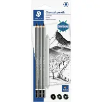 Staedtler Crayons à charbon 'Mars Lumograph charcoal Design Journey (4.50 mm, H, M, 3x)