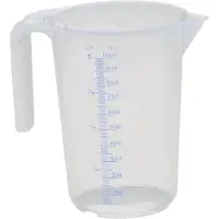 IWH Verseuse, transparente, capacité : 1 l en polyéthylène de haute qualité, résistante à l'huile et, Verre mesureur, Transparent