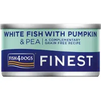 Fish4Dogs Finest Wetfood - Poisson blanc avec citrouille et pois - 12 x 85 g