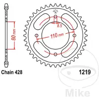 JT Sprockets Couronne moto JTR1219,42