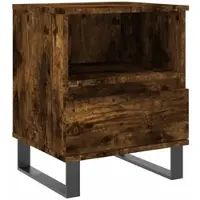vidaXL Table de chevet chêne fumé 40x35x50 cm bois d’ingénierie