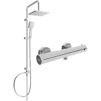 Mexen Tord ensemble de douche extérieur avec pomme de douche et robinet thermostatique Kai, chromé - 77100200-00