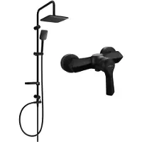 Mexen Sven ensemble de douche apparent avec pommeau de douche et robinet Sabre, noir - 72140262-70