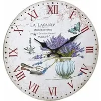 TFA-Dostmann Horloge murale analogique Vintage TFA 60.3045 grande horloge à quartz 337 mm motif rétro aspect bois : sans pile : 60.3045.14 La lavande
