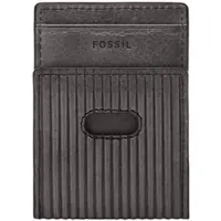 Fossil Cuir porte-monnaie Andrew Card Case Lead Gray gris