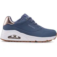 SKECHERS Damen Chaussures à lacets Sportives Semelle en caoutchouc bleu