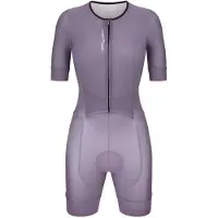 Santini Leaf Short Sleeve Trisuit Violet XL Femme