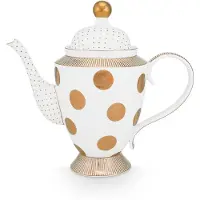 Pip studio Théière Pip Studio Dot Delight White-Gold 1,25 L