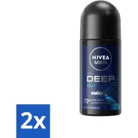 Nivea Men Déodorant à bille Deep Beat 48 heures d'efficacité longue durée 50 ml - Pack avantage - 2 pièces