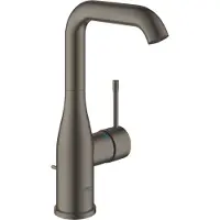 GROHE Essence New Robinet de lavabo posé - bec 12,7 cm - taille L - bec haut pivotant - vidage - EcoJoy - graphite brossé foncé 32628al1