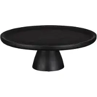 Mica Decorations Assiette à Gâteau Tallo - H10 x Ø30 cm - 100% Bois de Mangue FSC - Noir